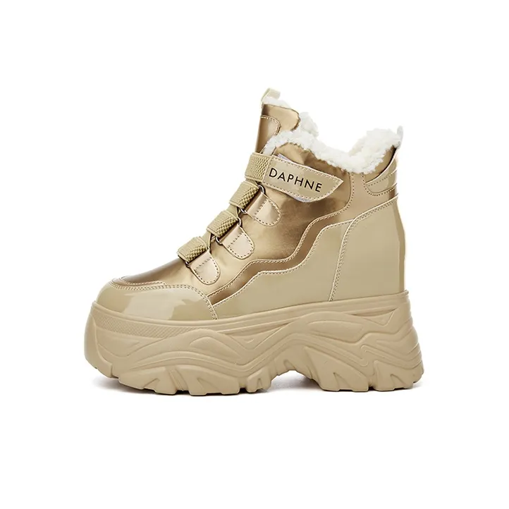 DAPHNE Ankle Boots Women's High Top Gold/Black-2