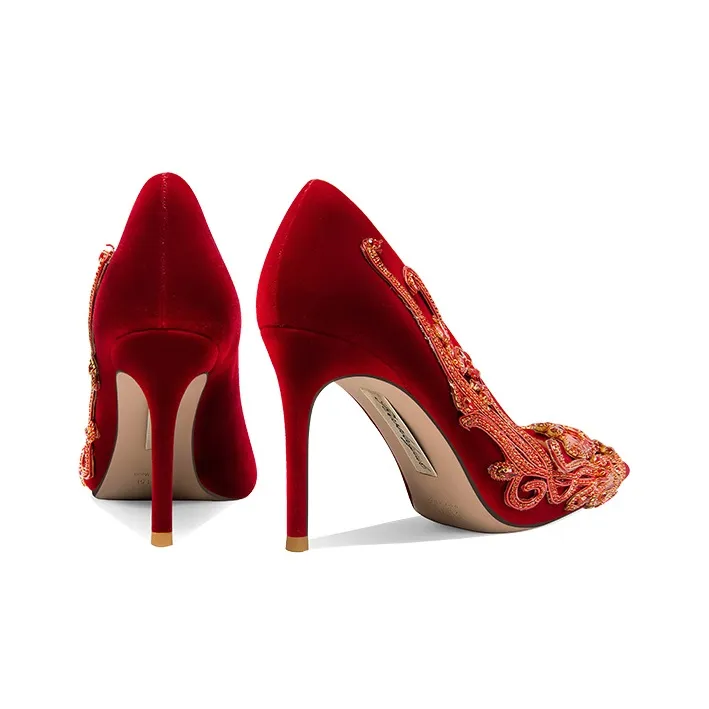 Holy Rose High Heels Women's Burgundy-4