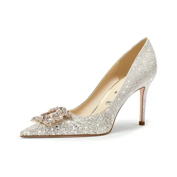 PJJUU Slim Heel High Heels 8.5cm Women's Light Gold