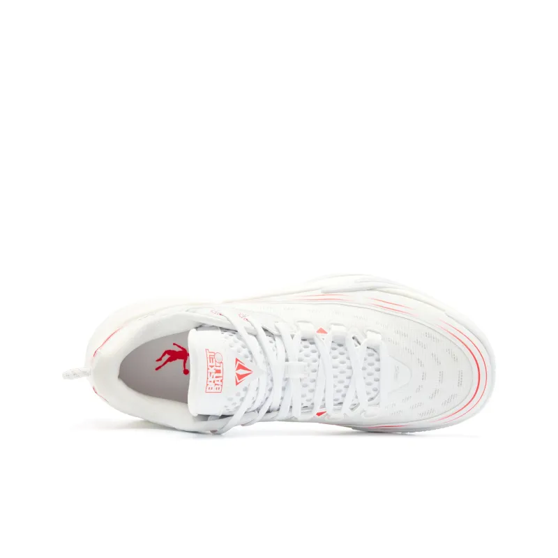 QIAODAN Cushioning Wear-Resistant Low-Top Chai Rebound Technology Basketball Shoes Men's White Red-3