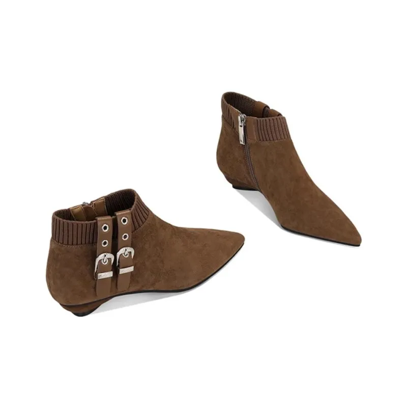 JESSICA SOPHIA Ankle Boots 1.5cm Women's Khaki-1