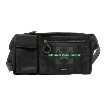 OFF WHITE Nylon Fabric Sling Bag Fanny Pack Men's Black
