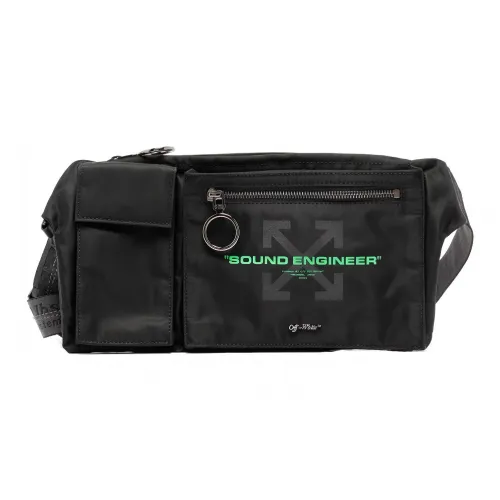 OFF WHITE Nylon Fabric Sling Bag Fanny Pack Men's Black