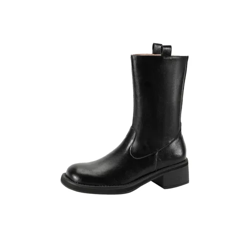 RIOREX Minimalist Style Round Tip Chunky Heel Elegance Ankle tokyo Women's 5cm