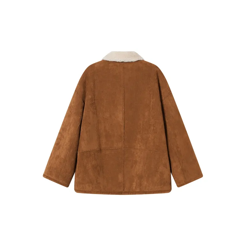 Ouyang Cropped Coats Women's Chestnut Brown-1