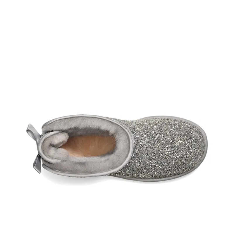 UGG CLASSIC MINI Warm And Wear-Resistant Short Snow Boots Women's Silver Gray-4