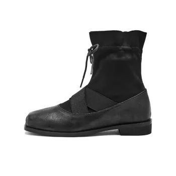 AGSDON Ankle Boots Women's Red Brown