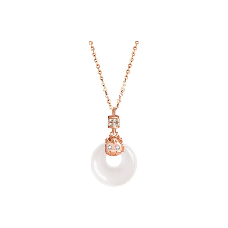 Strange Snow Chalcedony Necklaces Unisex-10