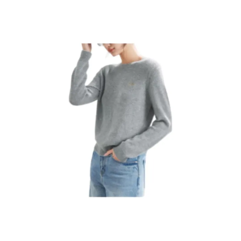 MIHUANG Cashmere Sweater Women's Medium Gray-1