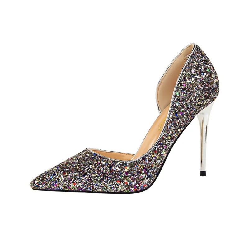 QITUMAUL Slim Heel High Heels 9.5 Women's-4