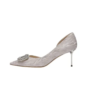 73Hours Slow Motion, Low Vamp Unlined Shoes Slim Heel High Heels 6.5cm Women's Rose Gold