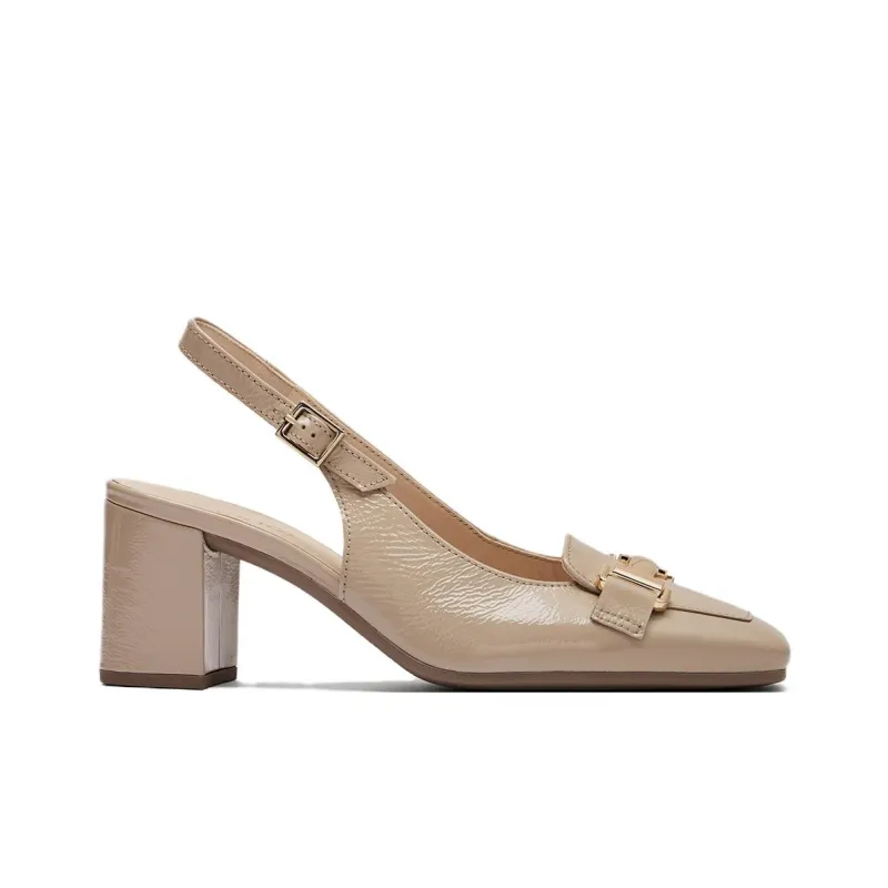 Gabor Chunky Heel High Heels 7cm Women's Camel-1