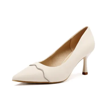 Spider King Slim Heel High Heels 7cm Women's Ecru