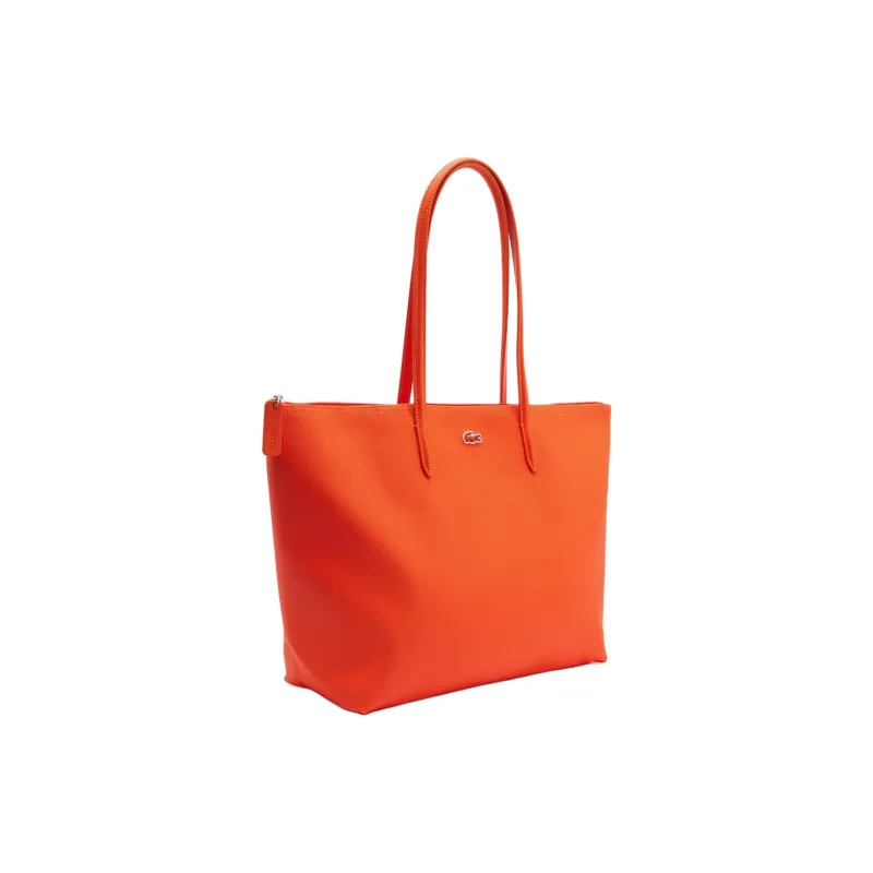 LACOSTE PVC Tote Bag Shopping Bag Shoulder Bags Large Size Women's Bright Orange-3