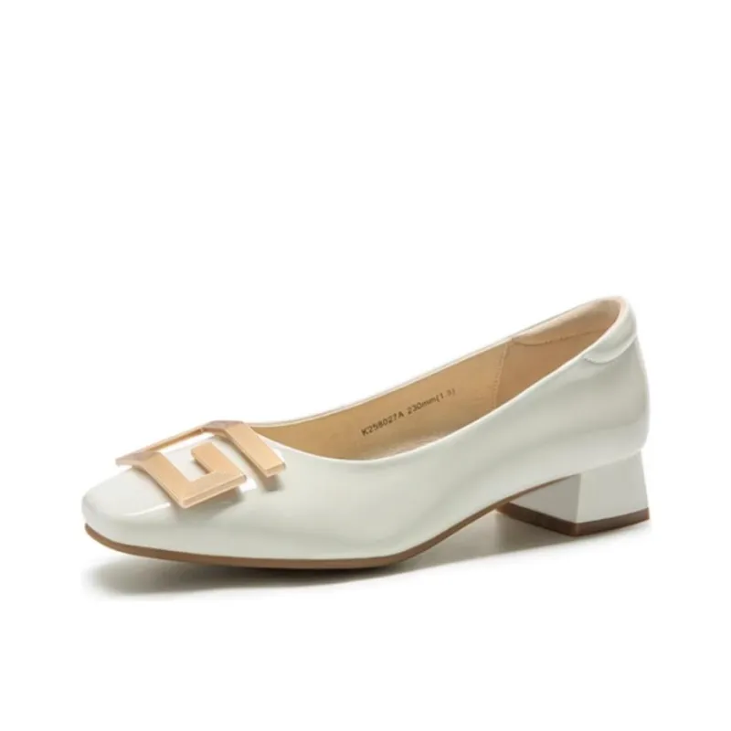 Satchi Chunky Heel High Heels 3.5cm Women's Ecru-1