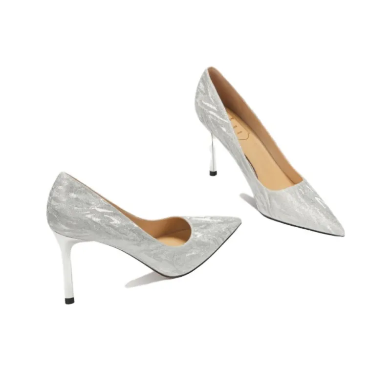 RoseDoris High Heels Women's Silver, Champagne-2