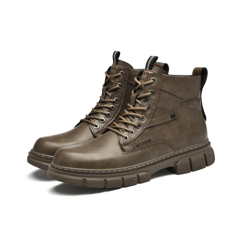 Wen Nai Short Martin Boot Men's Khaki-2