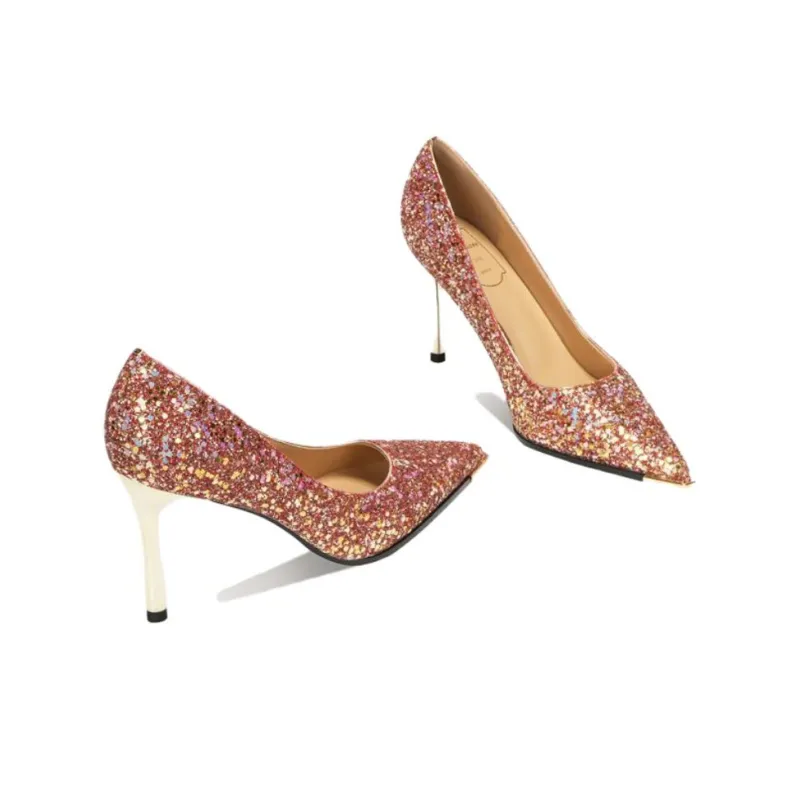 Zubumei Slim Heel High Heels 8CM Women's-17