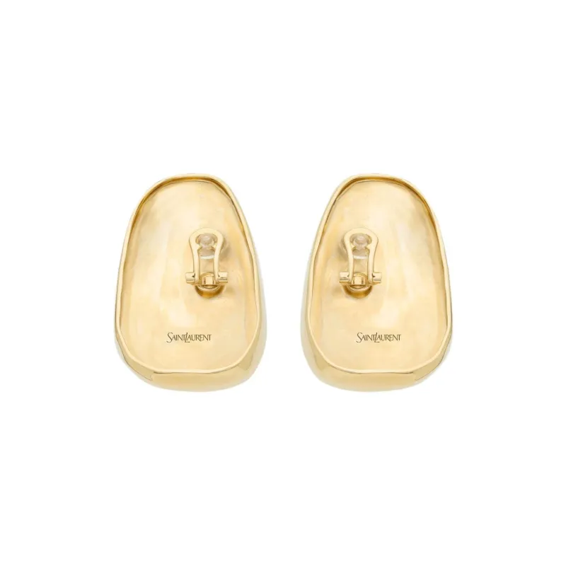 SAINT LAURENT Resin, Metal Earrings Unisex Red-1