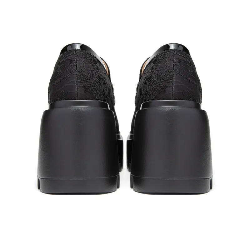MIO High Heels Women's Black Glossy | Black Twill-9