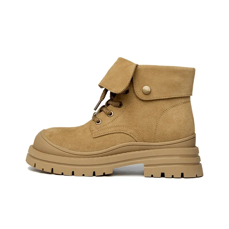 JOSINY Short Martin Boot 4cm Women's Yellow Brown-0