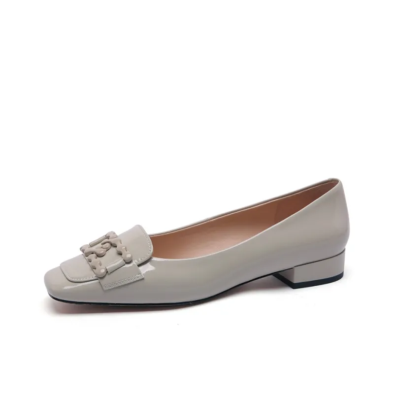 PACO GIL Block Heel High Heels 2.5cm Women's Gray-1