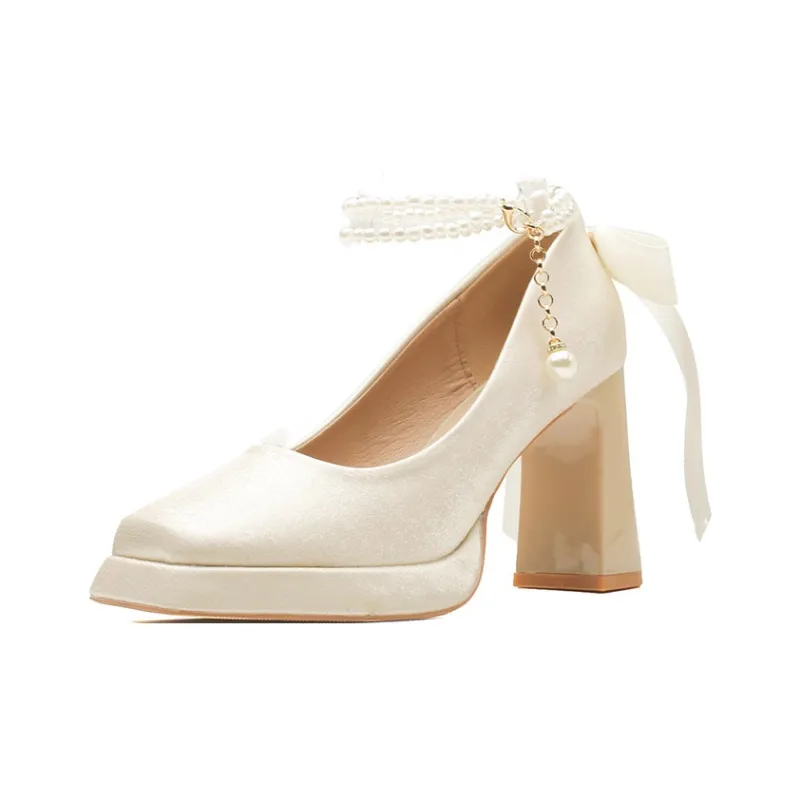 Zubumei Chunky Heel High Heels Women's-14