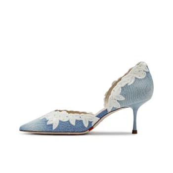 Staccato Island Rose Slim Heel High Heels 7cm Women's Blue