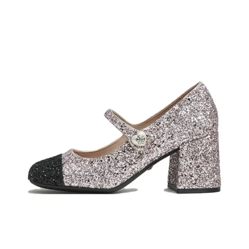 Tata Block Heel Mary Jane Shoes 7cm Women's