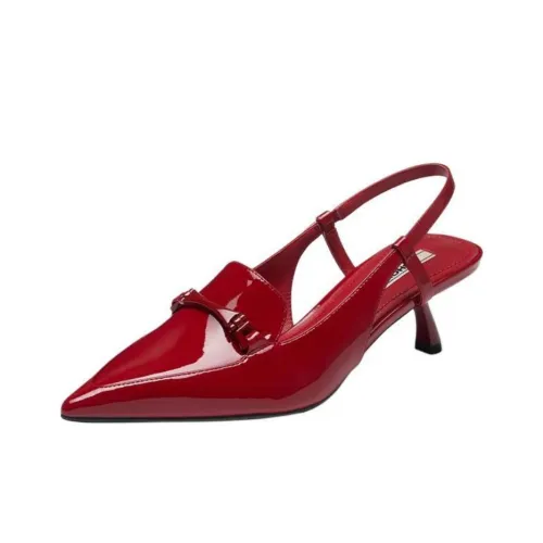 73Hours Target Sniper Slim Heel High Heels 5.5cm Women's Red