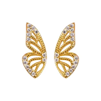 ZURY S925 Silver Stud Earrings Women's Gold