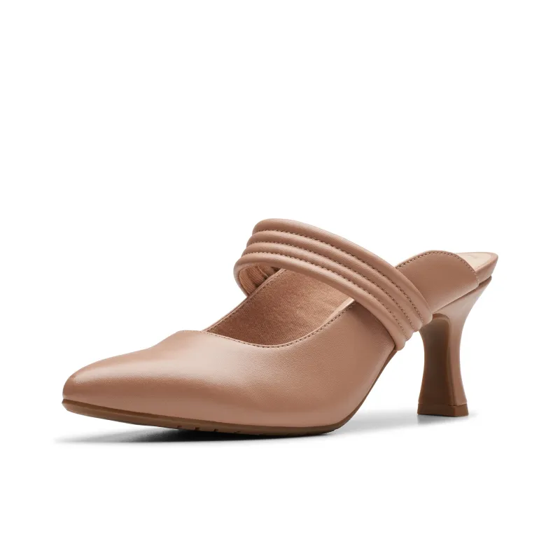 Clarks Chunky Heel High Heels 7cm Women's Brown-1