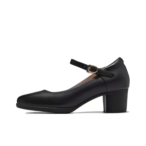 CAMEL Chunky Heel High Heels 4cm Women's Black