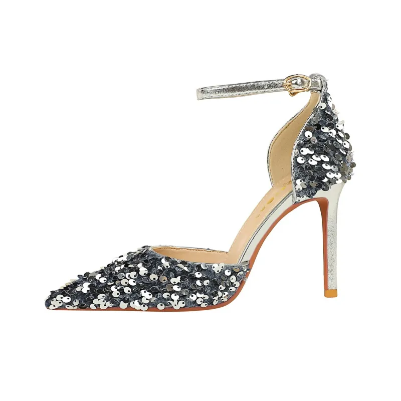 QITUMAUL Slim Heel High Heels 10cm Women's-4