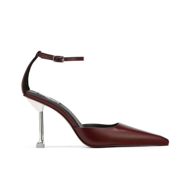 Naked Wolfe Valerie Slim Heel High Heels Women's Burgundy-1