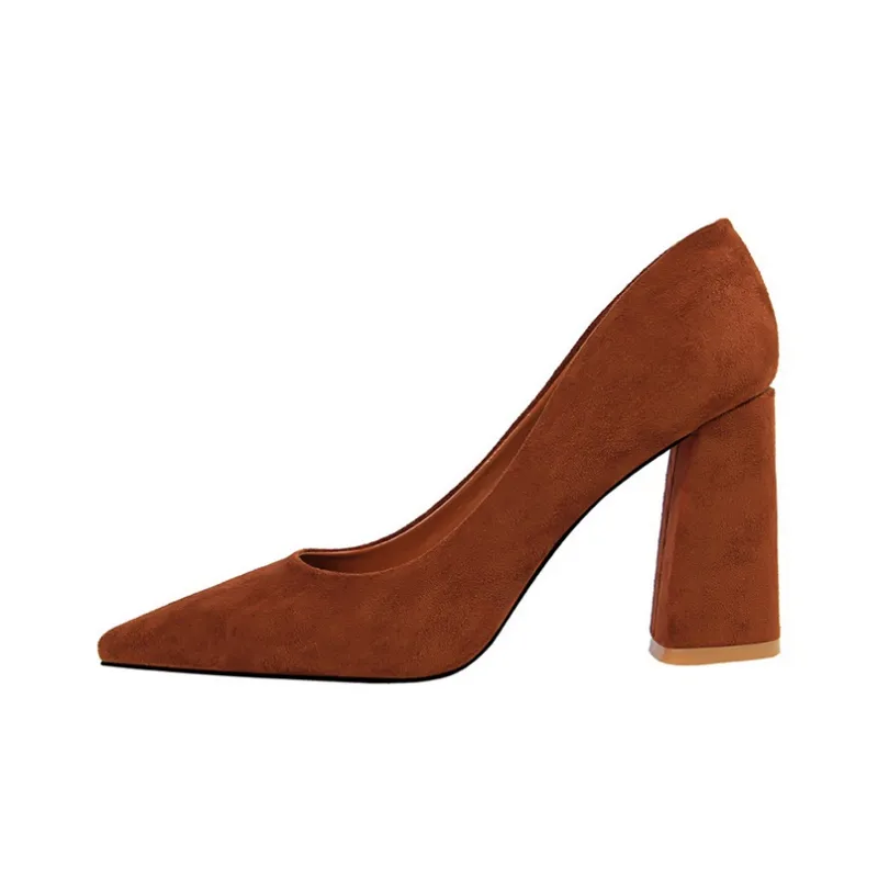 Dunnu Chunky Heel High Heels 8.5CM Women's-10