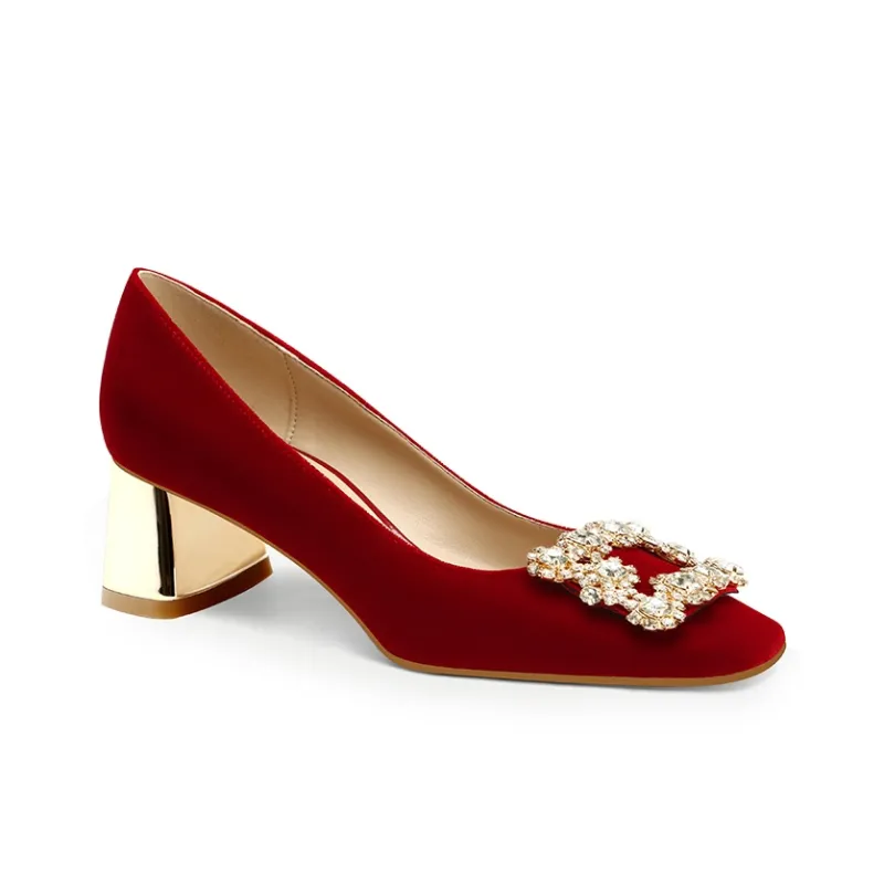 PJJUU High Heels Women's Burgundy-1