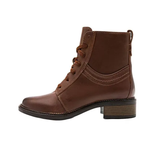 Clarks Short Martin Boot 4cm Women's Tan