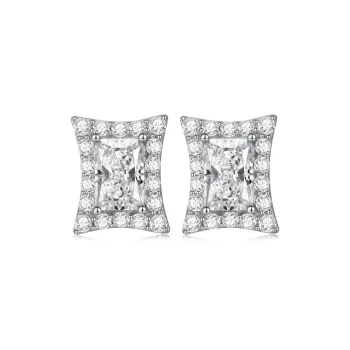 OUBI.YABI 925 Sterling Silver Needle Zircon Stud Earrings Women's