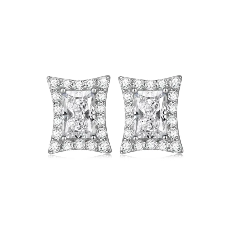 OUBI.YABI 925 Sterling Silver Needle Zircon Stud Earrings Women's-0