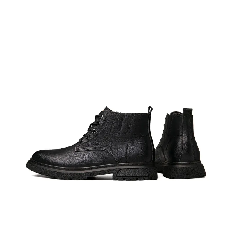 Wen Nai Ankle Boots Men Black/Khaki-12