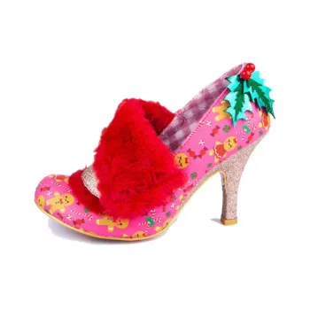 IRREGULAR CHOICE Festive Flack / Flick Flack Slim Heel High Heels Women's Pink