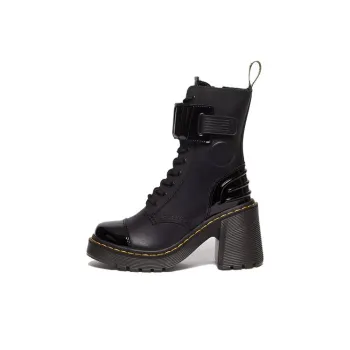 Dr.Martens Gaya 10 Eye Alternative Leather Heeled Boots 'Black' Women's