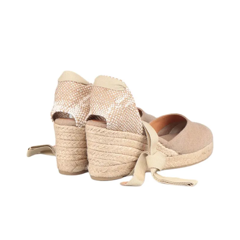 Castañer CARINA Wedge Heel High Heels 6cm Women's Beige-2