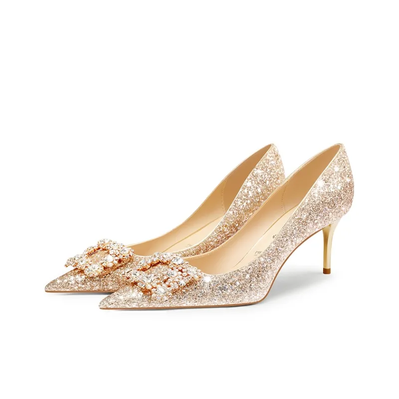 PJJUU High Heels Women's Gold-2