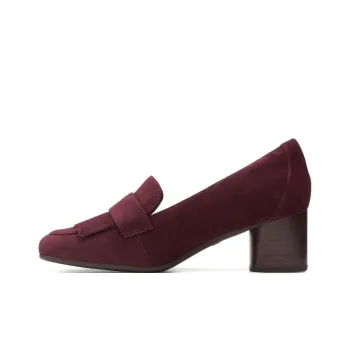Clarks Chunky Heel High Heels 6cm Women's Burgundy