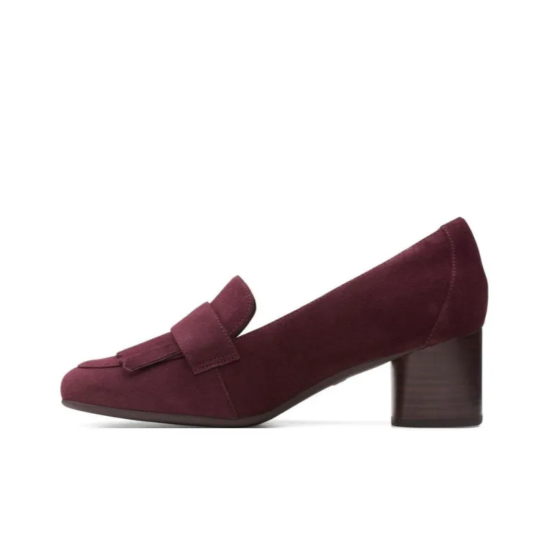 Clarks Chunky Heel High Heels 6cm Women's Burgundy-0