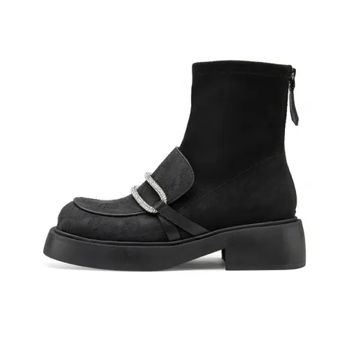 MIO Ankle Boots Women's Black Velvet