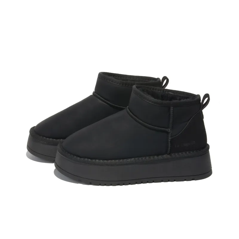 La Chapelle Warm Water Resistant And Wear Resistant Short Snow Boots Women's Black-2