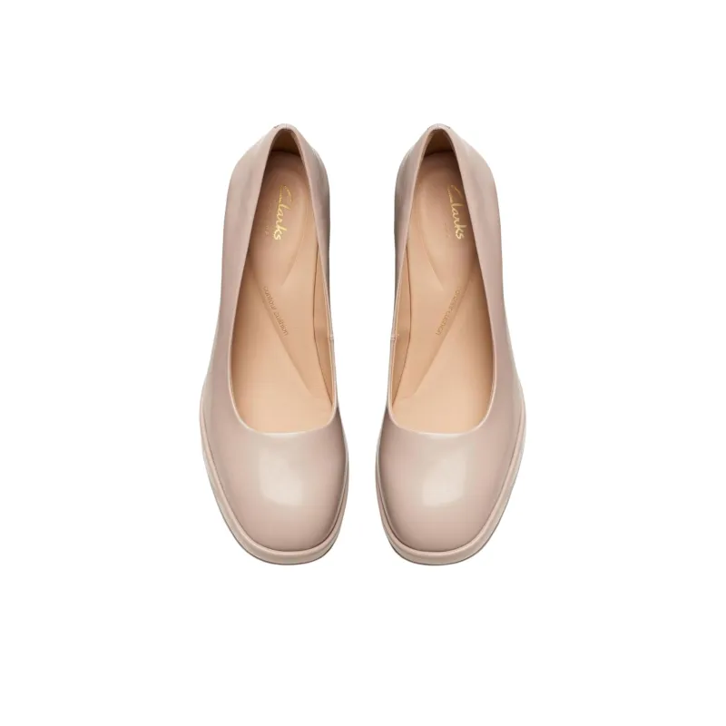 Clarks Chunky Heel High Heels 8.5cm Women's Pink-3